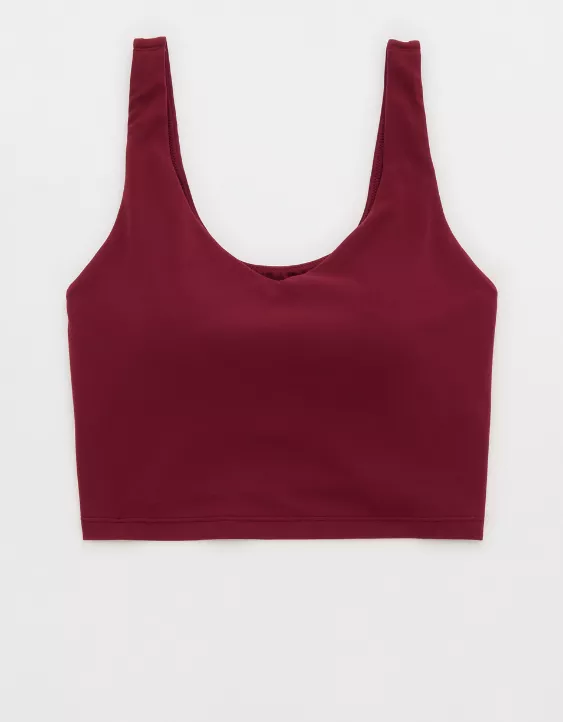 OFFLINE By Aerie Real Me Low Key Longline Sports Bra Deep Cherry - Image 3