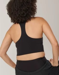 OFFLINE By Aerie Real Me Low Key Racerback Sports Bra True Black