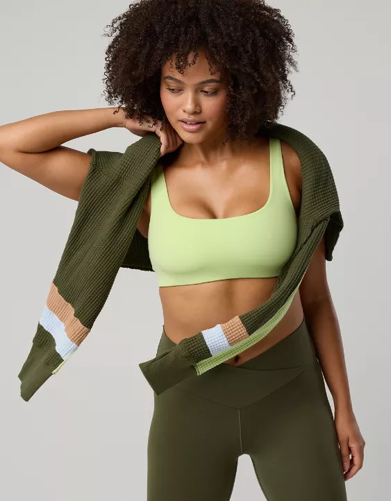 OFFLINE By Aerie Real Me XTRA Classic Sports Bra Sharp Green - Image 2