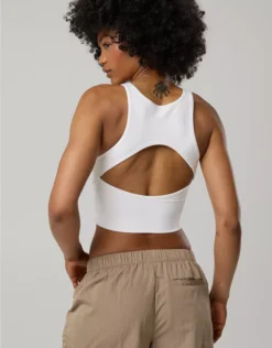 OFFLINE By Aerie Seamless Longline Sports Bra White