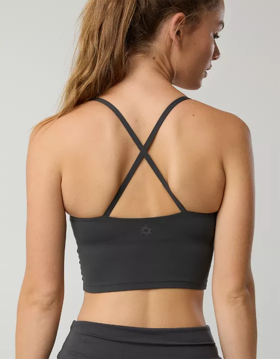 OFFLINE By Aerie Real Me Xtra Strappy Longline Sports Bra Smoked Gray - Image 3