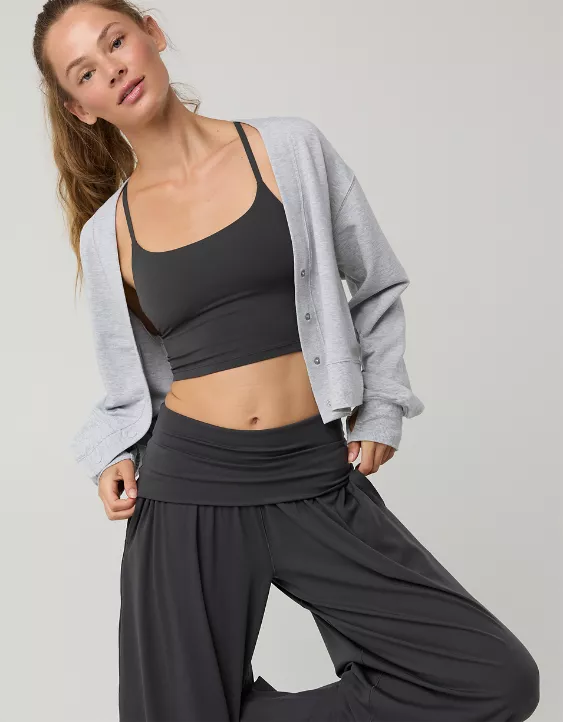 OFFLINE By Aerie Real Me Xtra Strappy Longline Sports Bra Smoked Gray - Image 2