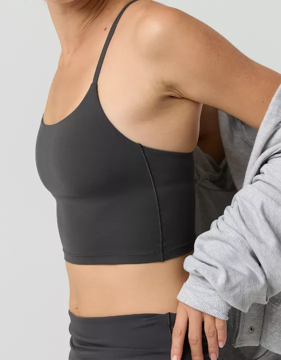 OFFLINE By Aerie Real Me Xtra Strappy Longline Sports Bra Smoked Gray - Image 6