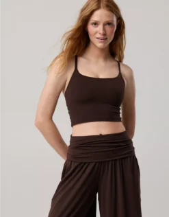 OFFLINE By Aerie Real Me Xtra Strappy Longline Sports Bra Deep Earth