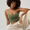 OFFLINE By Aerie Real Me Xtra Strappy Longline Sports Bra Olive Fun