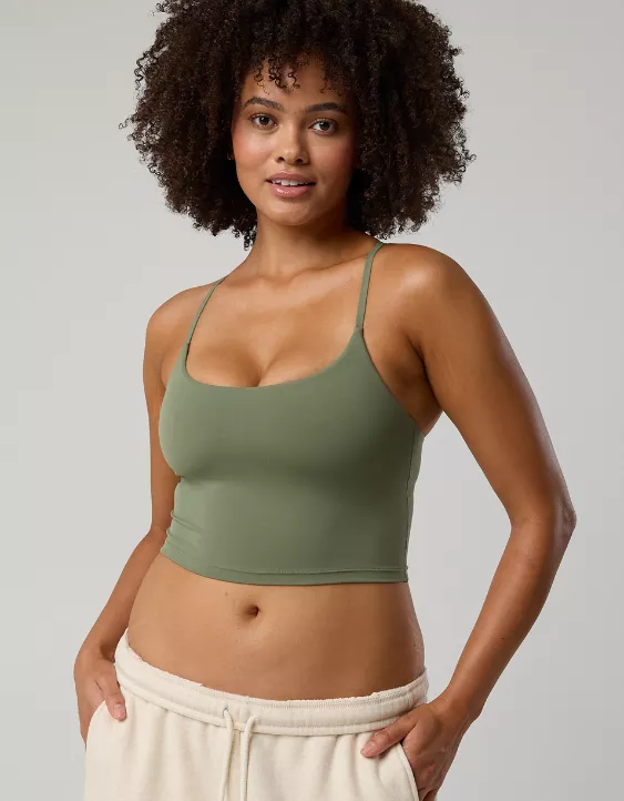 OFFLINE By Aerie Real Me Xtra Strappy Longline Sports Bra Olive Fun - Image 5