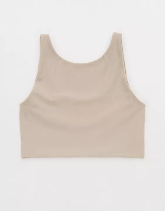 OFFLINE By Aerie Real Me XTRA Rib Switch Up High Neck Sports Bra Stone Harbor - Image 7