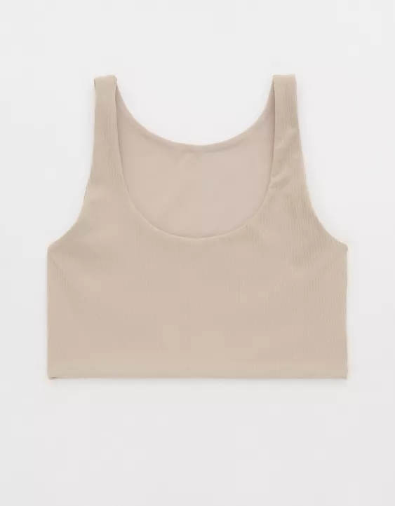 OFFLINE By Aerie Real Me XTRA Rib Switch Up High Neck Sports Bra Stone Harbor - Image 4