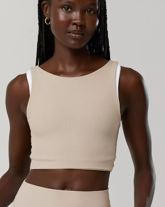 OFFLINE By Aerie Real Me XTRA Rib Switch Up High Neck Sports Bra Stone Harbor - Image 2