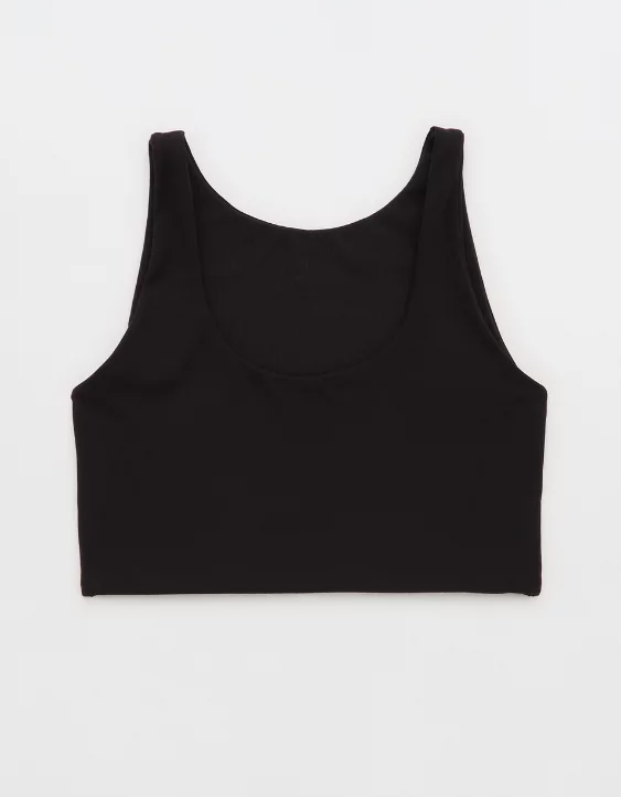 OFFLINE By Aerie Real Me XTRA Rib Switch Up High Neck Sports Bra True Black - Image 4