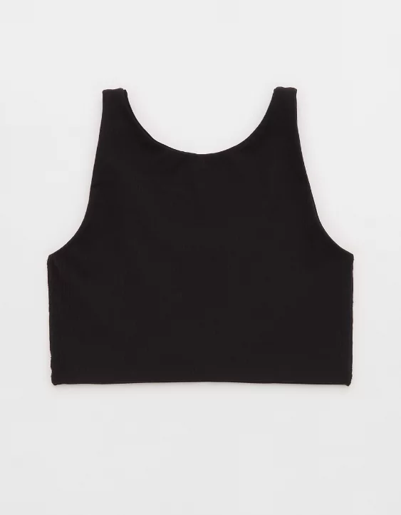 OFFLINE By Aerie Real Me XTRA Rib Switch Up High Neck Sports Bra True Black - Image 6