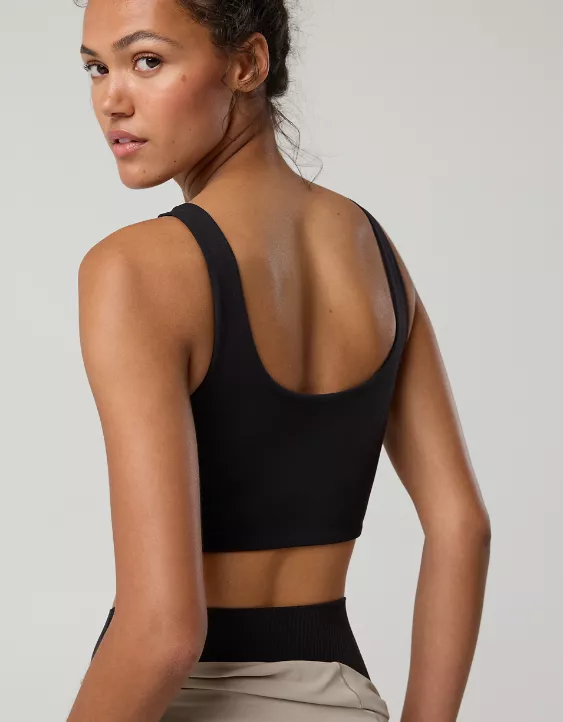 OFFLINE By Aerie Real Me XTRA Rib Switch Up High Neck Sports Bra True Black - Image 7