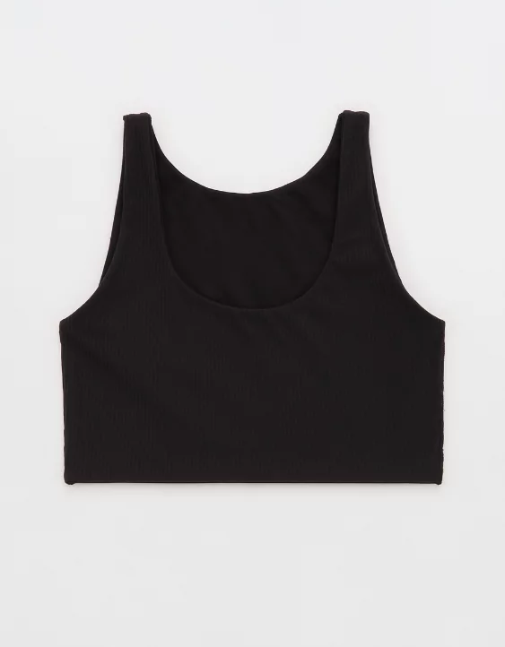 OFFLINE By Aerie Real Me XTRA Rib Switch Up High Neck Sports Bra True Black - Image 3