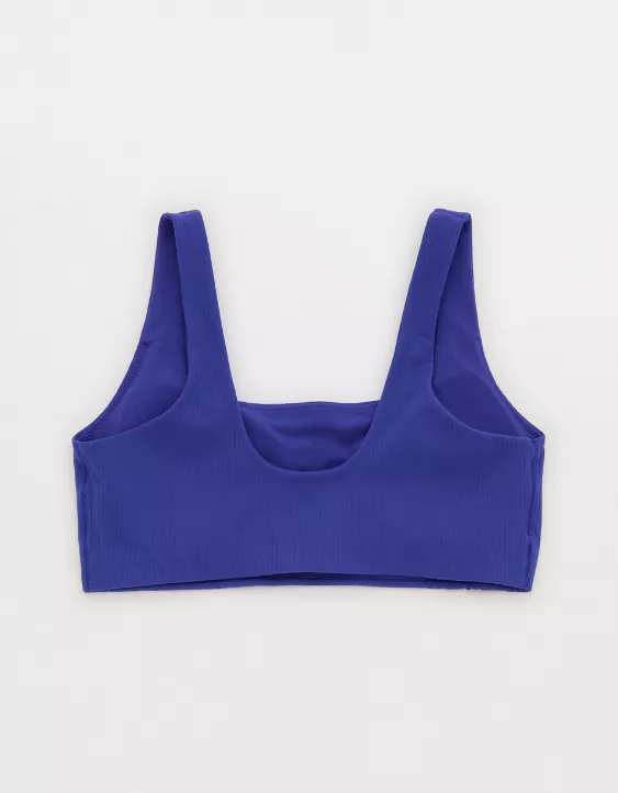 OFFLINE By Aerie Real Me XTRA Ribbed Classic Sports Bra Deep Cobalt - Image 4