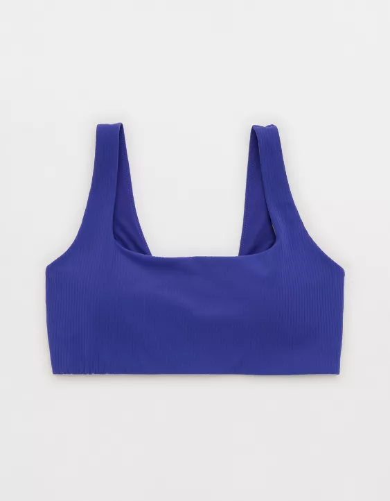 OFFLINE By Aerie Real Me XTRA Ribbed Classic Sports Bra Deep Cobalt - Image 3