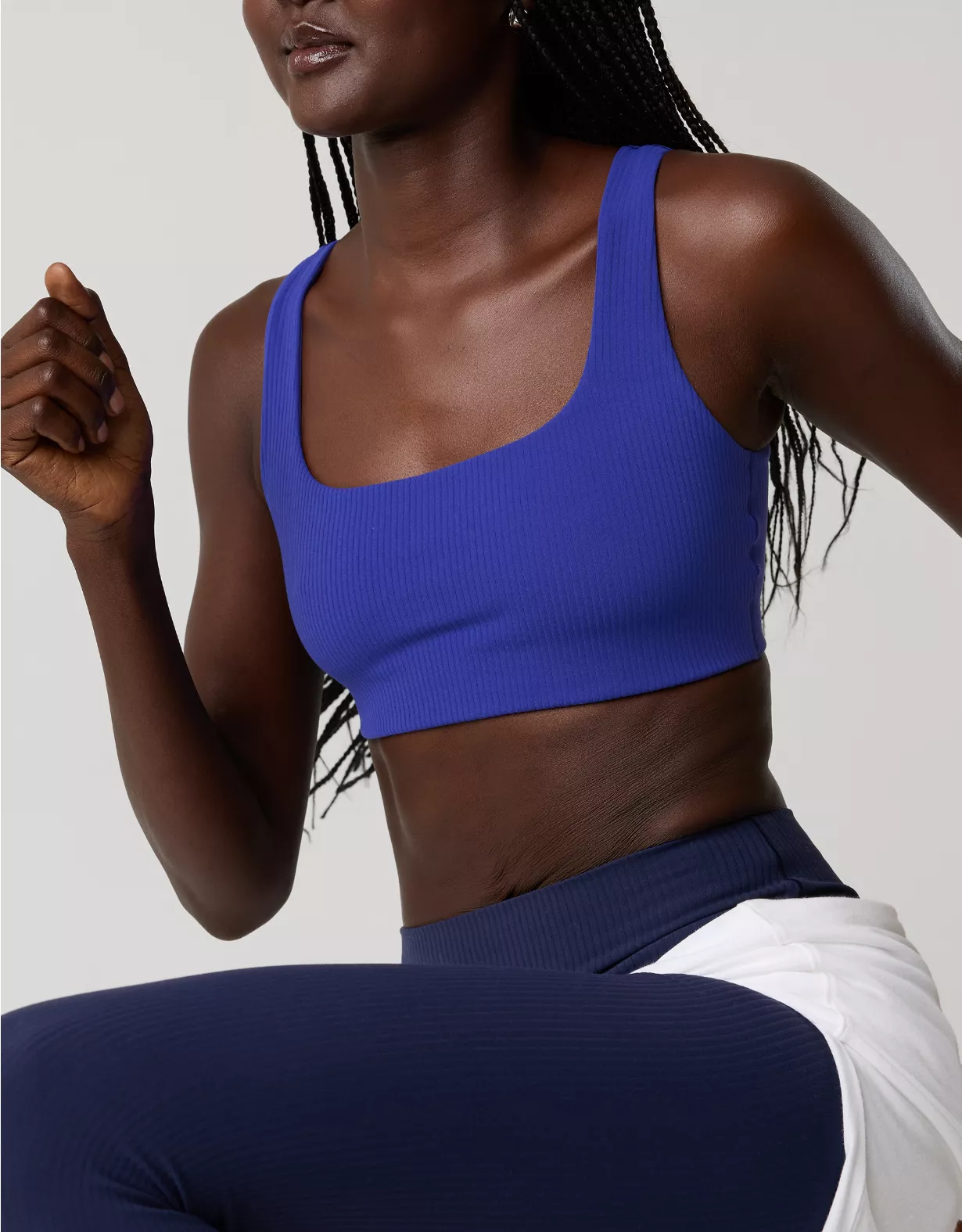 OFFLINE By Aerie Real Me XTRA Ribbed Classic Sports Bra Deep Cobalt