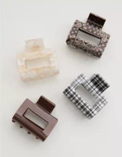 Aerie Square Hair Clip 4-Pack Western Sky