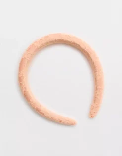Aerie Lace Headband Peach