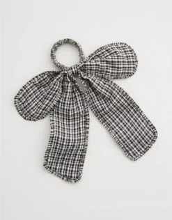 Aerie Bow Hair Tie Smoked Gray