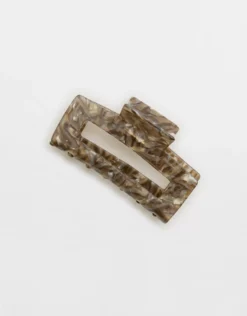 Aerie Large Rectangle Hair Clip Torte