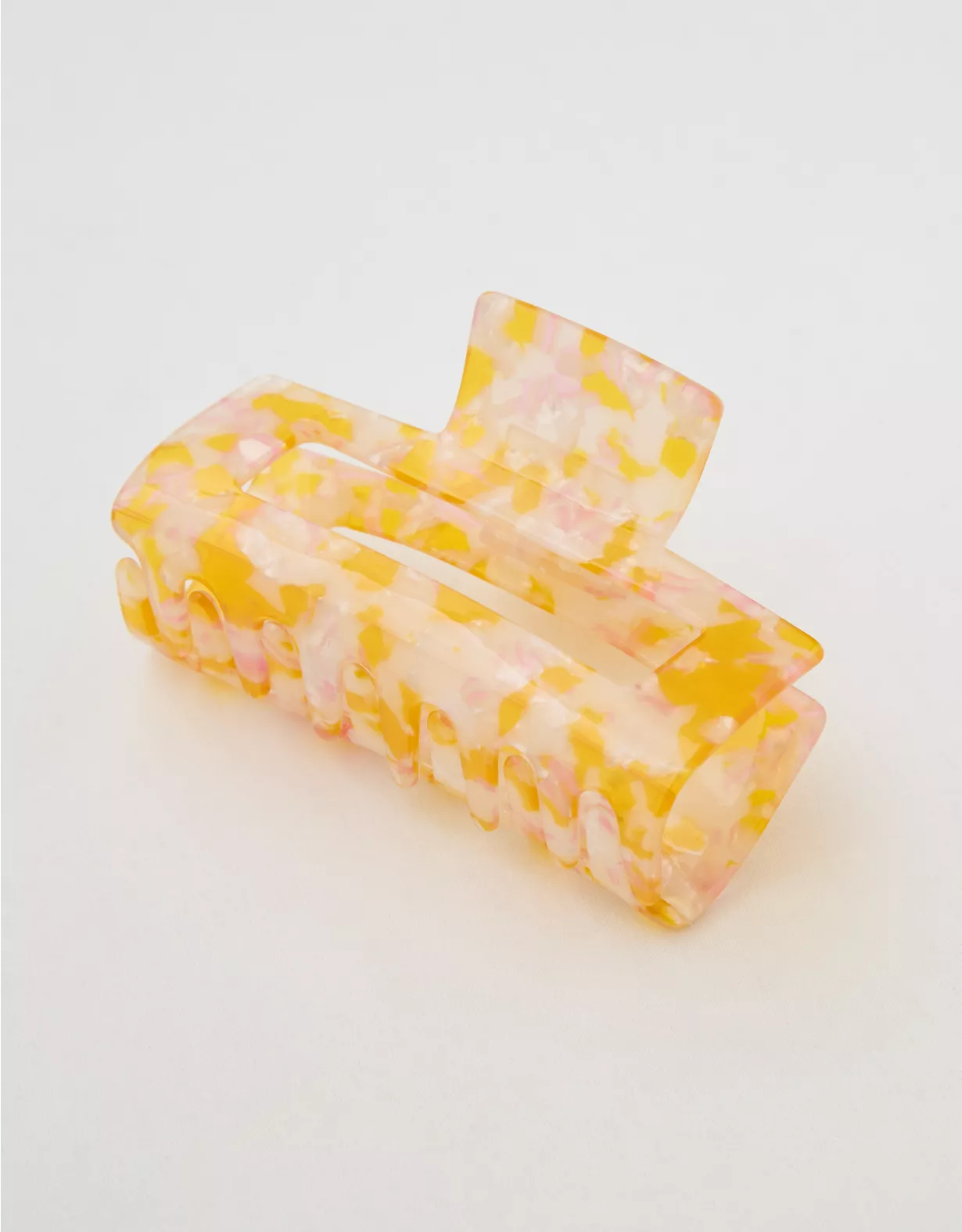 Aerie Large Rectangle Hair Clip Yellow Notes