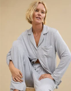 Aerie Real Soft® Pajama Shirt Medium Heather Gray