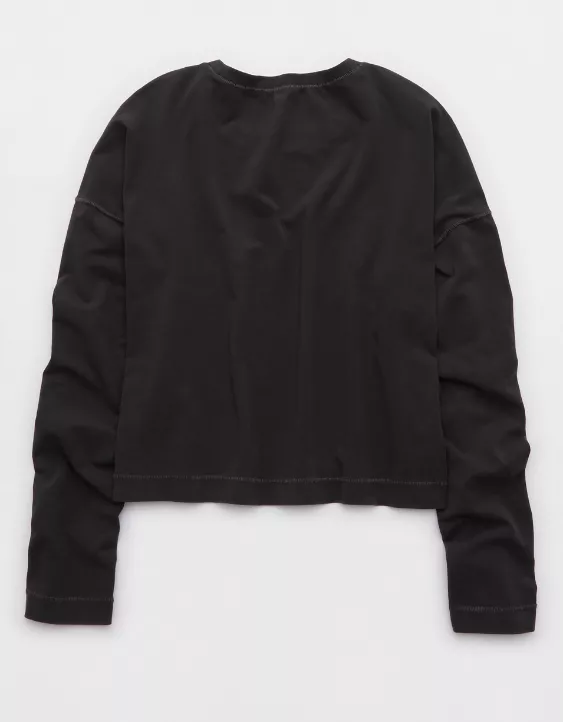 Aerie Dream Jersey Long Sleeve Top Smoked Gray - Image 4