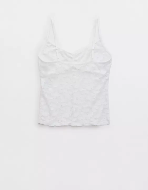 Aerie Offshore Lace Tank Top White - Image 4