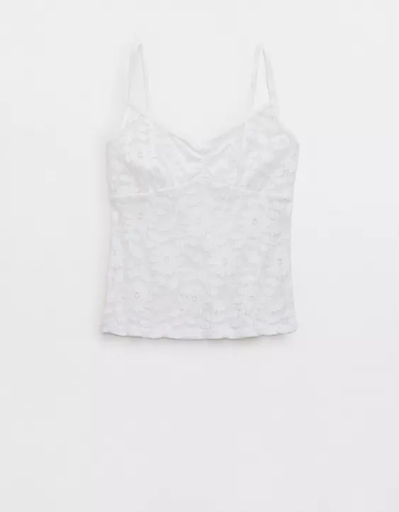 Aerie Offshore Lace Tank Top White - Image 3