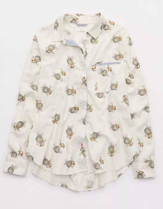 Aerie Flannel Pajama Shirt Soft Muslin - Image 3