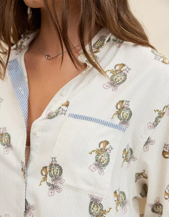 Aerie Flannel Pajama Shirt Soft Muslin - Image 5