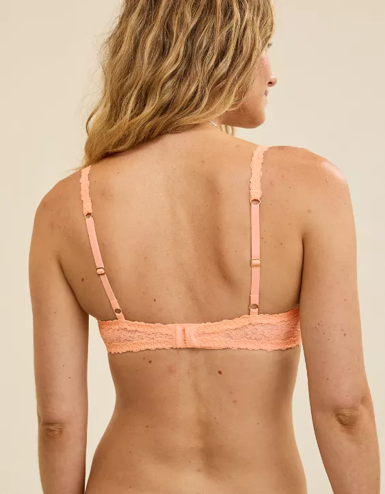 Aerie Show Off Vintage Lace Unlined Balconette Bra Peach - Image 2