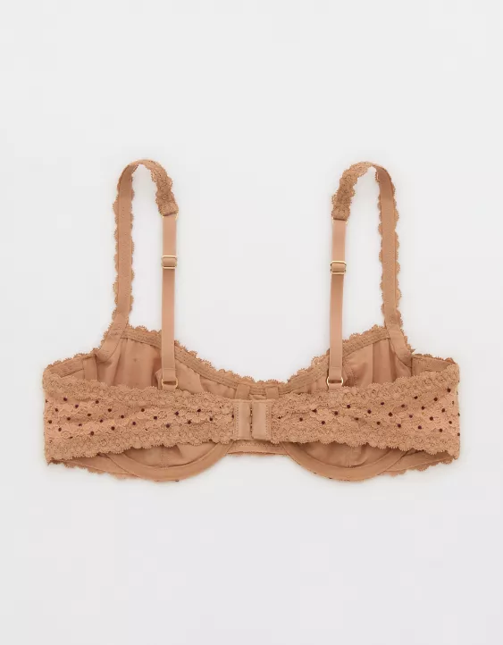 Aerie Show Off Vintage Lace Unlined Balconette Bra Beach Dune - Image 5