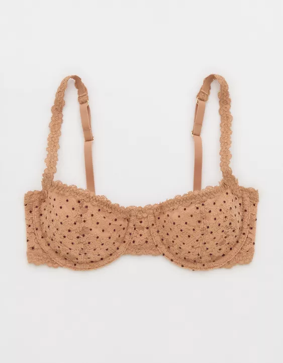 Aerie Show Off Vintage Lace Unlined Balconette Bra Beach Dune - Image 4