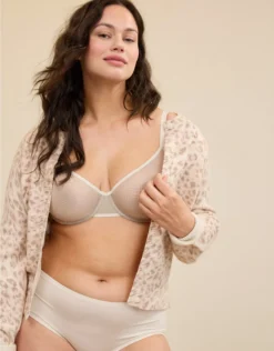Aerie SMOOTHEZ Mesh Unlined Bra Stone Harbor