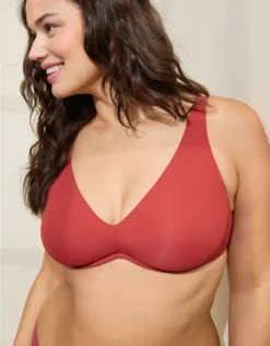 Aerie SMOOTHEZ Rib Unlined Bra Summer Burgundy