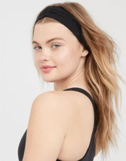 OFFLINE By Aerie The Hugger Cinch Headband True Black