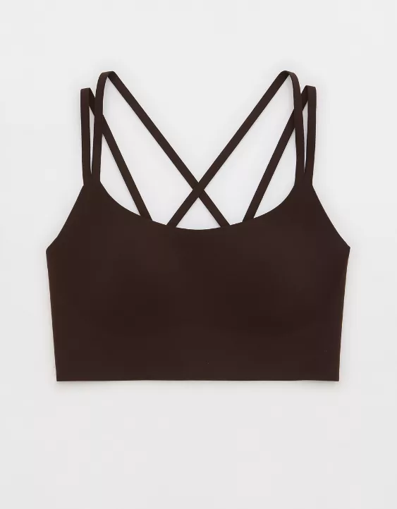 OFFLINE By Aerie Real Me Hold Up! Strappy Sports Bra Deep Earth - Image 3