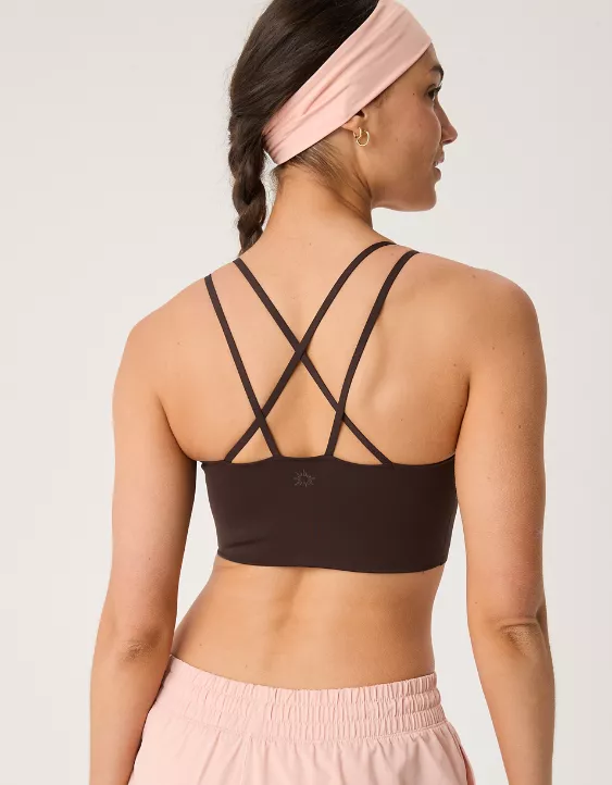 OFFLINE By Aerie Real Me Hold Up! Strappy Sports Bra Deep Earth - Image 2