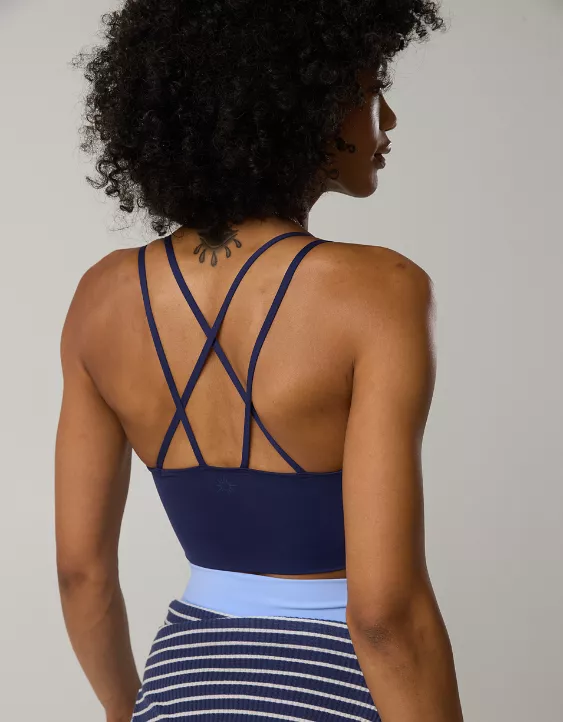 OFFLINE By Aerie Real Me Hold Up! Strappy Sports Bra Royal Navy - Image 2