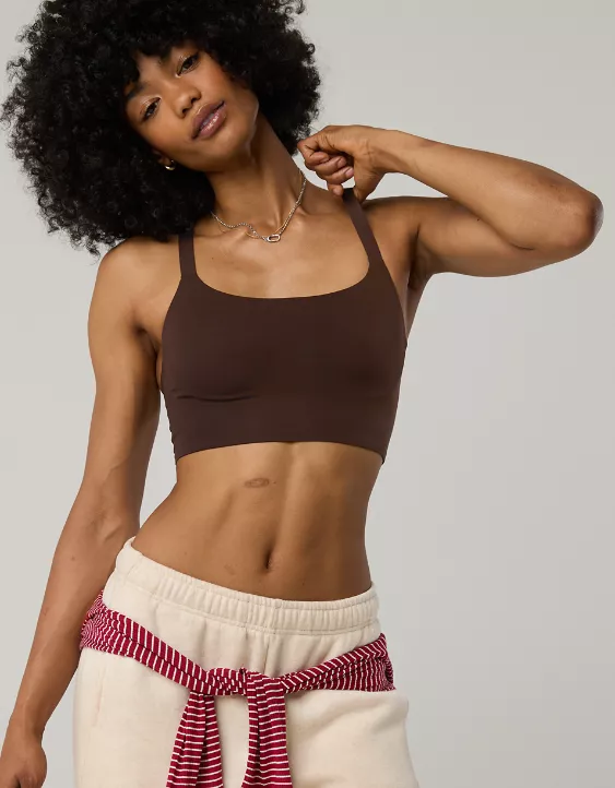 OFFLINE By Aerie Real Me Hold Up! Racerback Sports Bra Deep Earth - Image 6