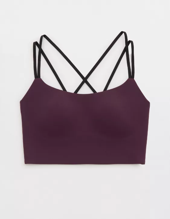 OFFLINE By Aerie Real Me Hold Up! Strappy Sports Bra Cool Berry - Image 4