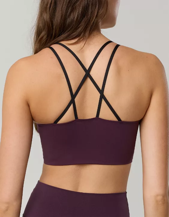 OFFLINE By Aerie Real Me Hold Up! Strappy Sports Bra Cool Berry - Image 2