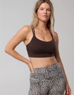 OFFLINE By Aerie Real Me Hold Up! Layered Sports Bra Deep Earth
