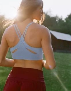 OFFLINE By Aerie Real Me Hold Up! Layered Sports Bra Monaco Blue