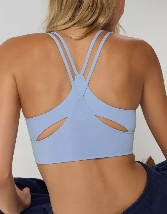 OFFLINE By Aerie Real Me Hold Up! Layered Sports Bra Monaco Blue - Image 3