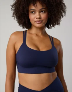 OFFLINE By Aerie Real Me Hold Up! Layered Sports Bra Royal Navy