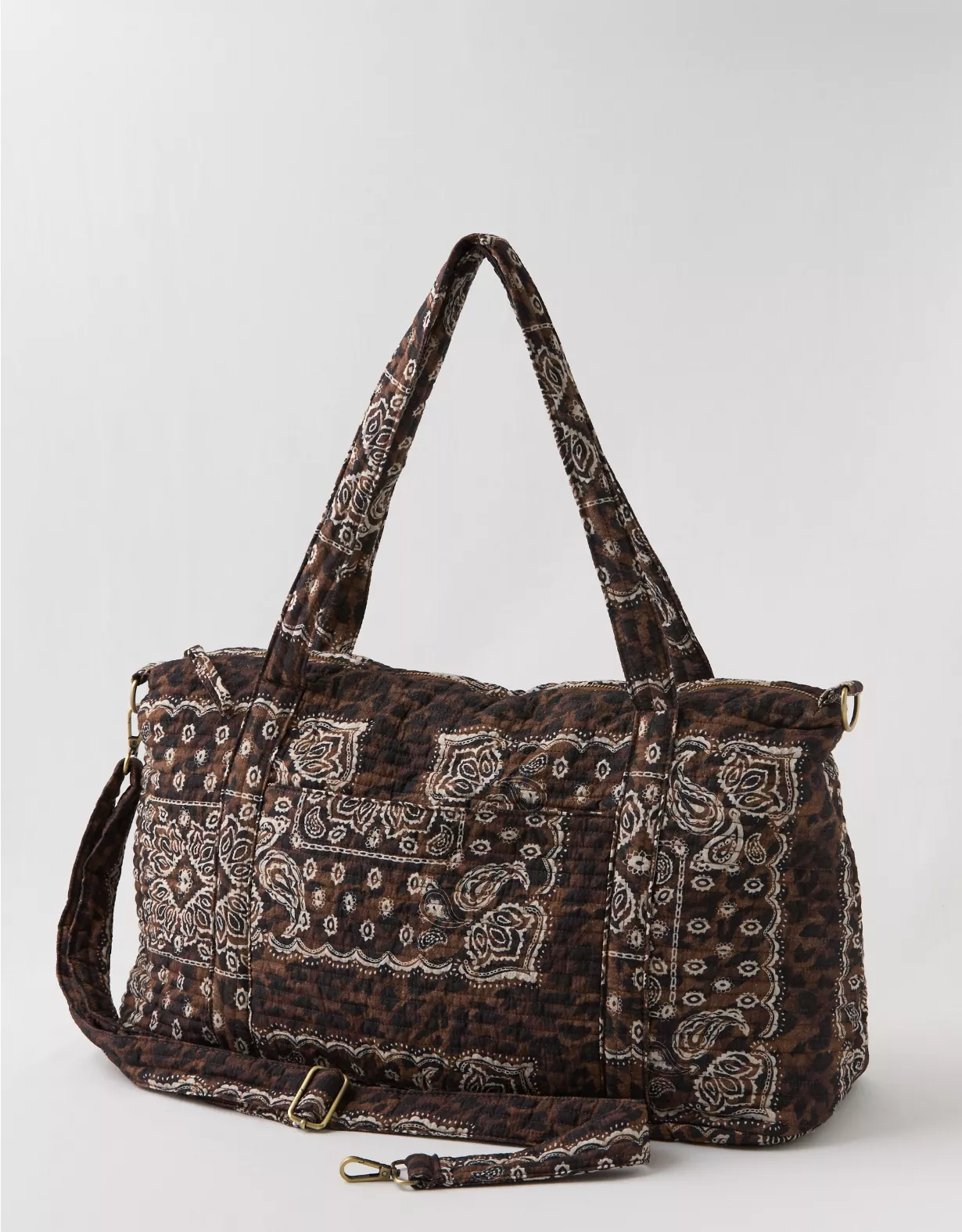 Aerie Quilted Duffle Bag Brown
