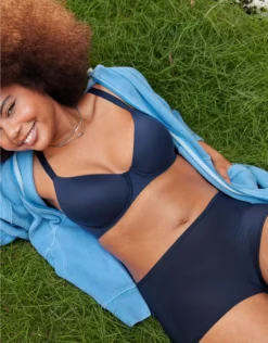 Aerie SMOOTHEZ Everyday Mid Rise Boyshort Underwear Navy