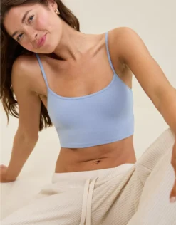 Aerie Superchill Cotton Bra Top Monaco Blue